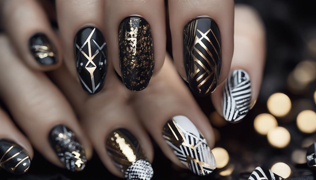 edgy metallic nail design