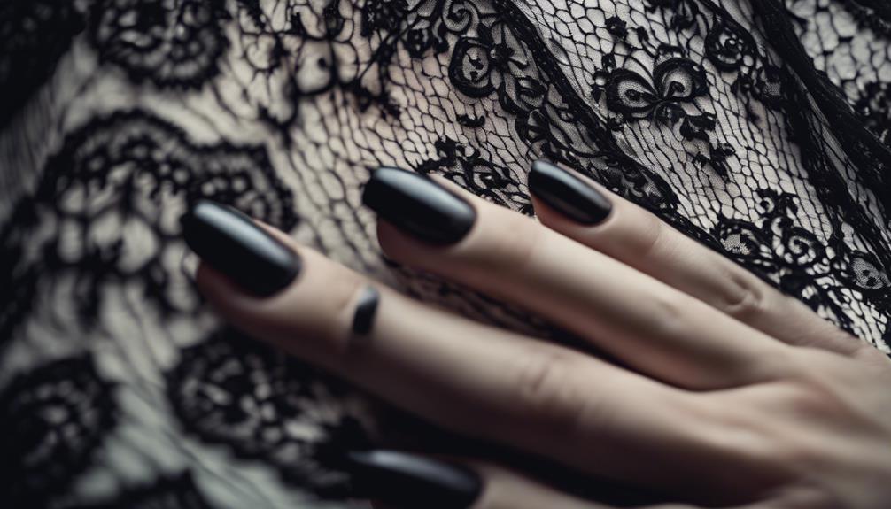 edgy nails with lace