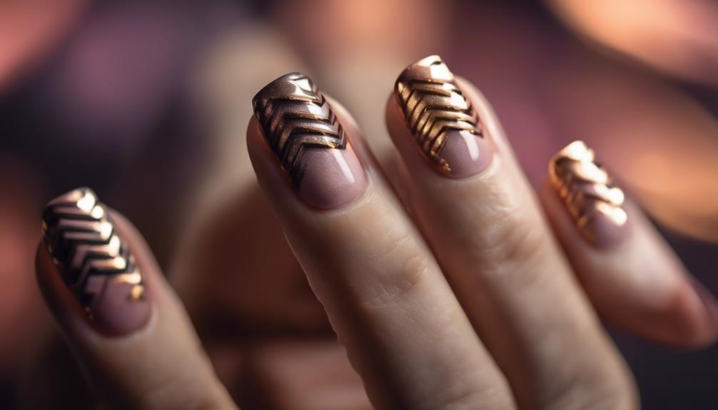 elegant chevron metallic patterns