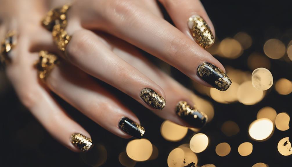 elegant gold flakes details