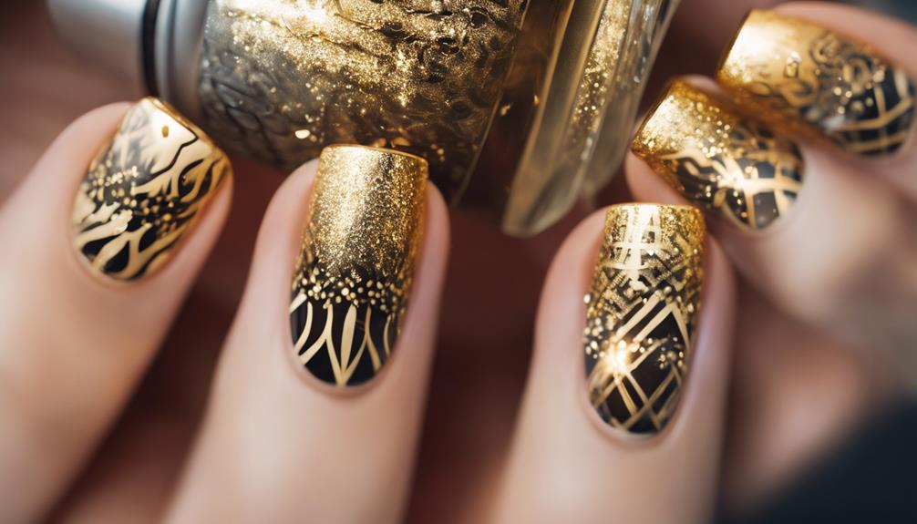 elegant gold tipped nail design