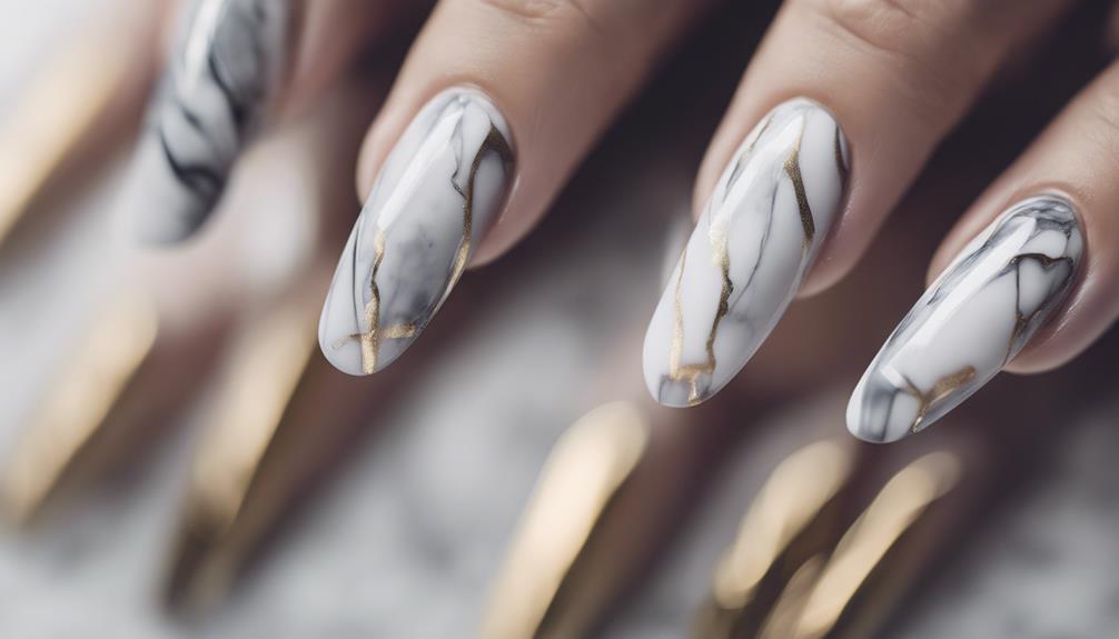 elegant marble nail design