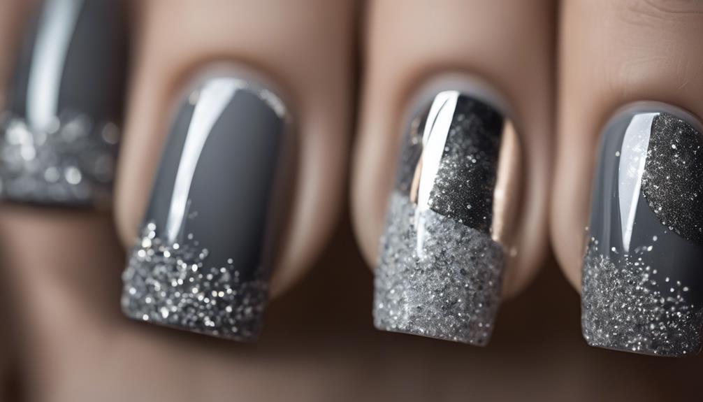 elegant metallic manicure design