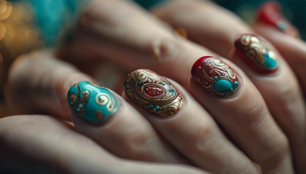 elegant paisley nail designs