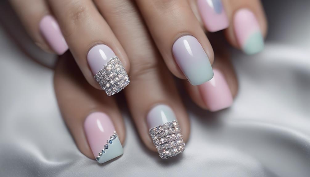 elegant rhinestone nail designs