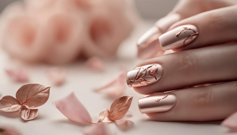 elegant rose gold nails