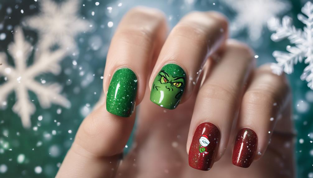festive grinch nail designs