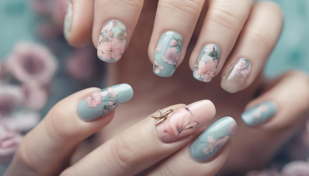 floral nail art design