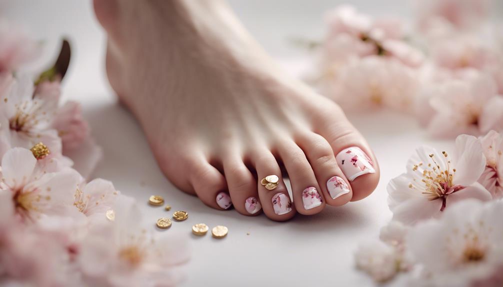 floral toe nail art