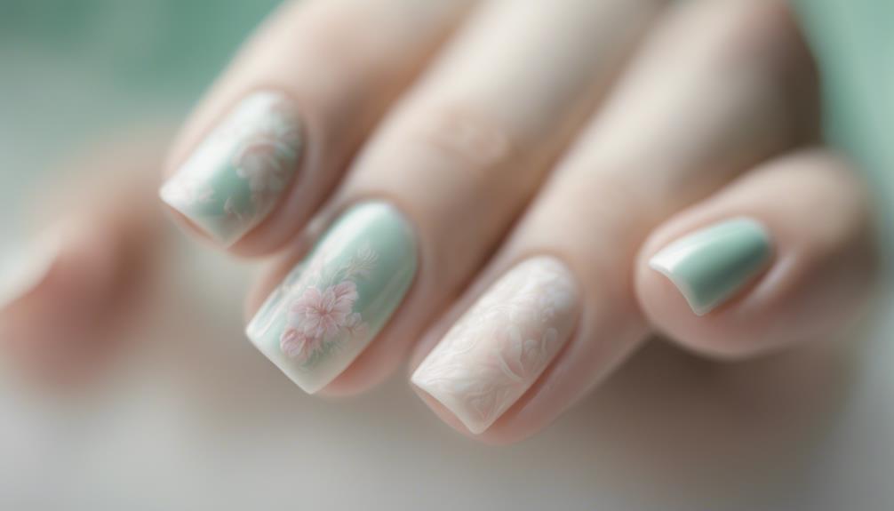 floral wedding nail art