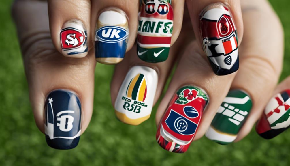 football themed custom nail decals