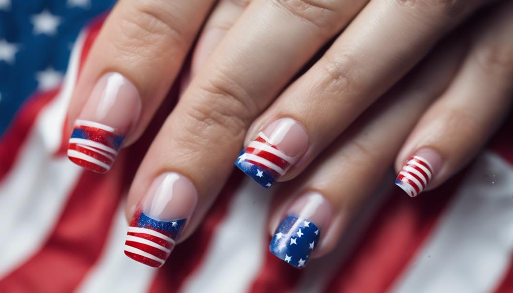 french flag nail design