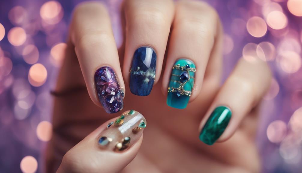 gemstone nail art design