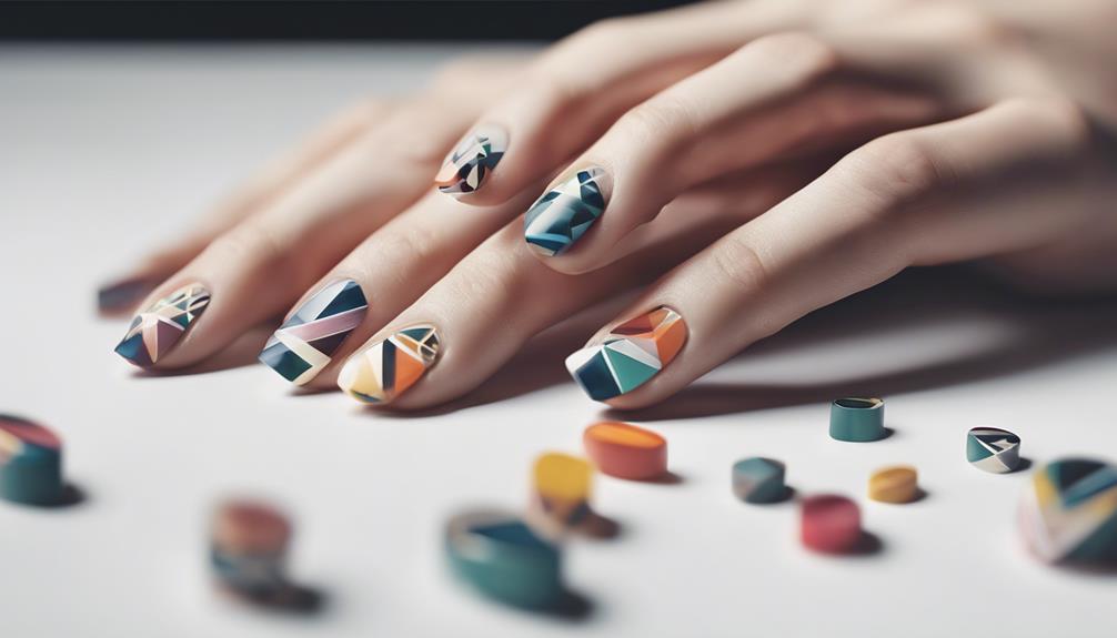 geometric nail art design