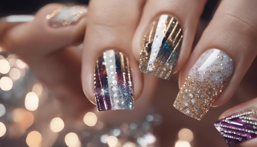 glamorous galaxy inspired nail design