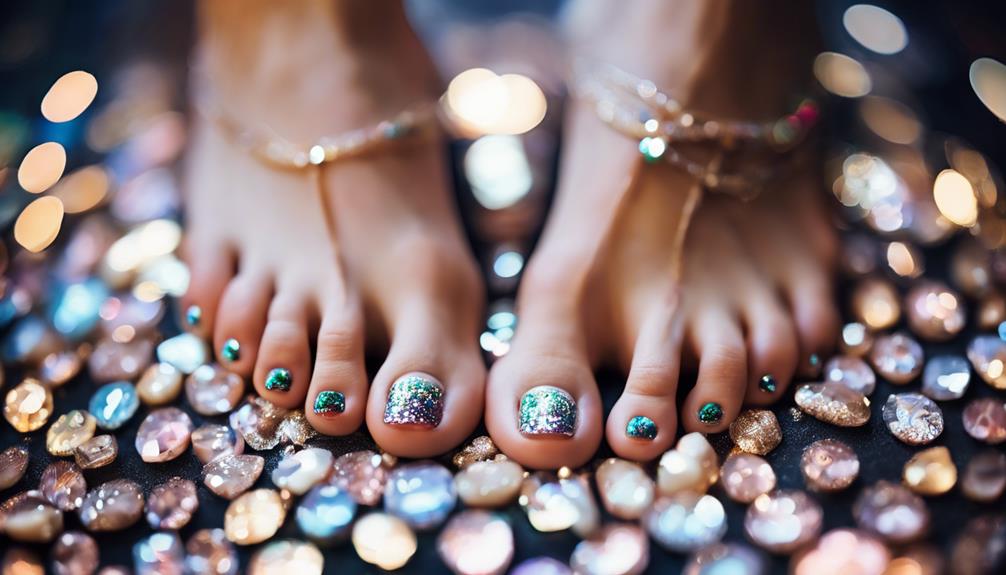 glamorous jewel pedicure sparkle