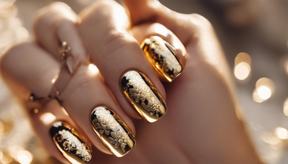 glamorous manicure with chrome