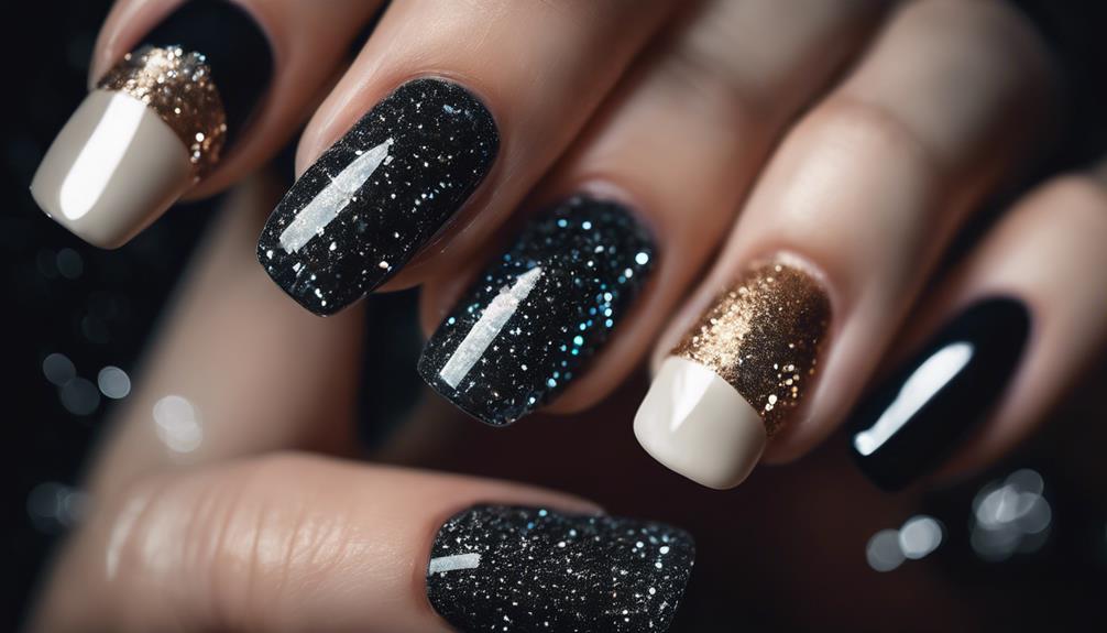 glamorous nails with glitter