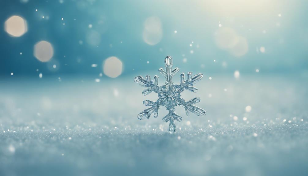 glistening snowflakes in winter