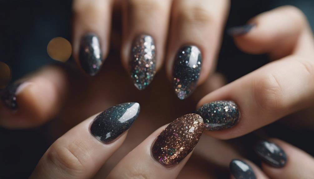 glittery accent nails shine