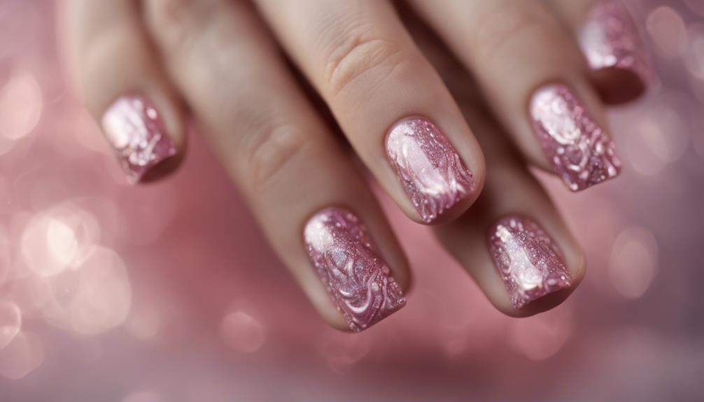 glossy pink nail art