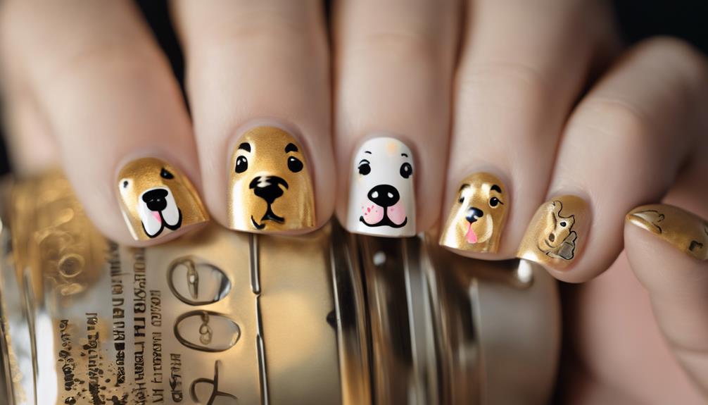 golden retriever themed nail decals