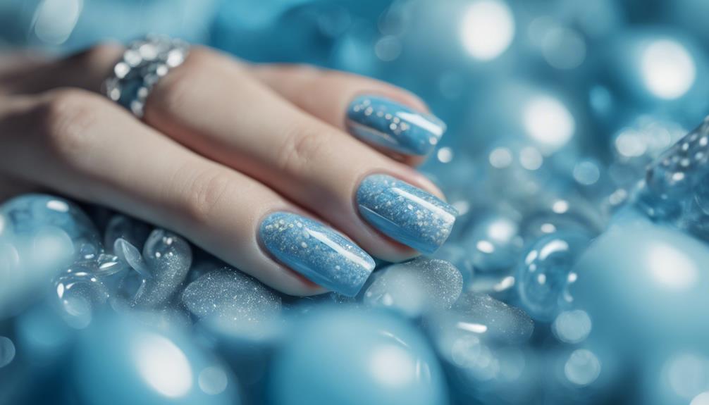 gorgeous light blue nails