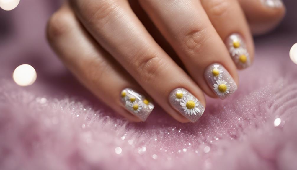 gorgeous manicure with daisies