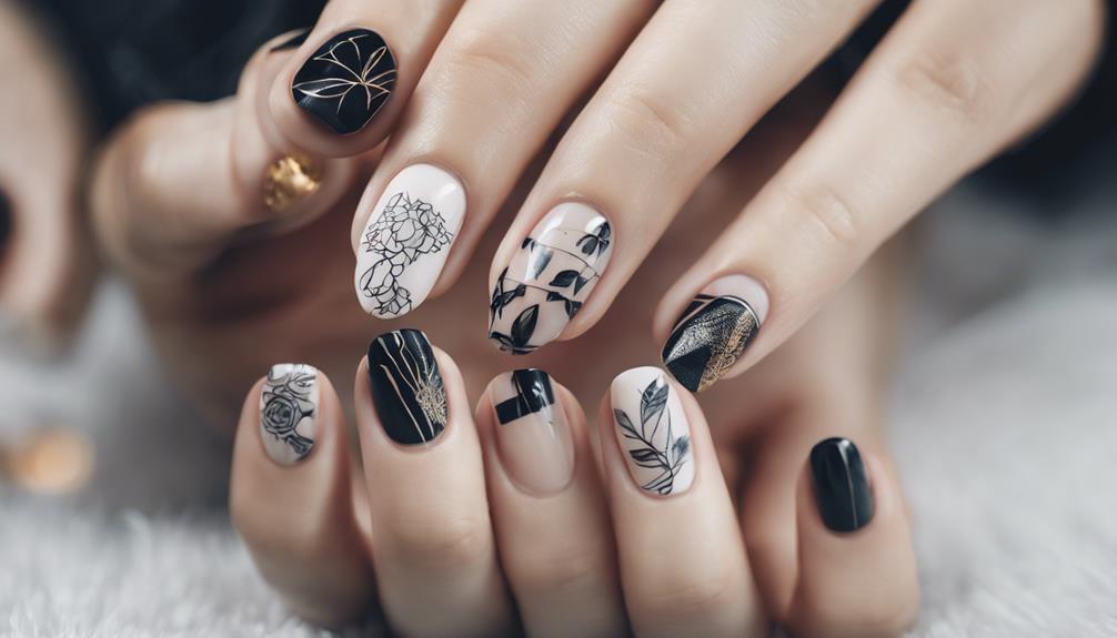 ink on nail tips