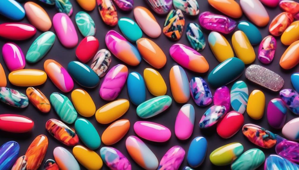intricate colorful nail designs