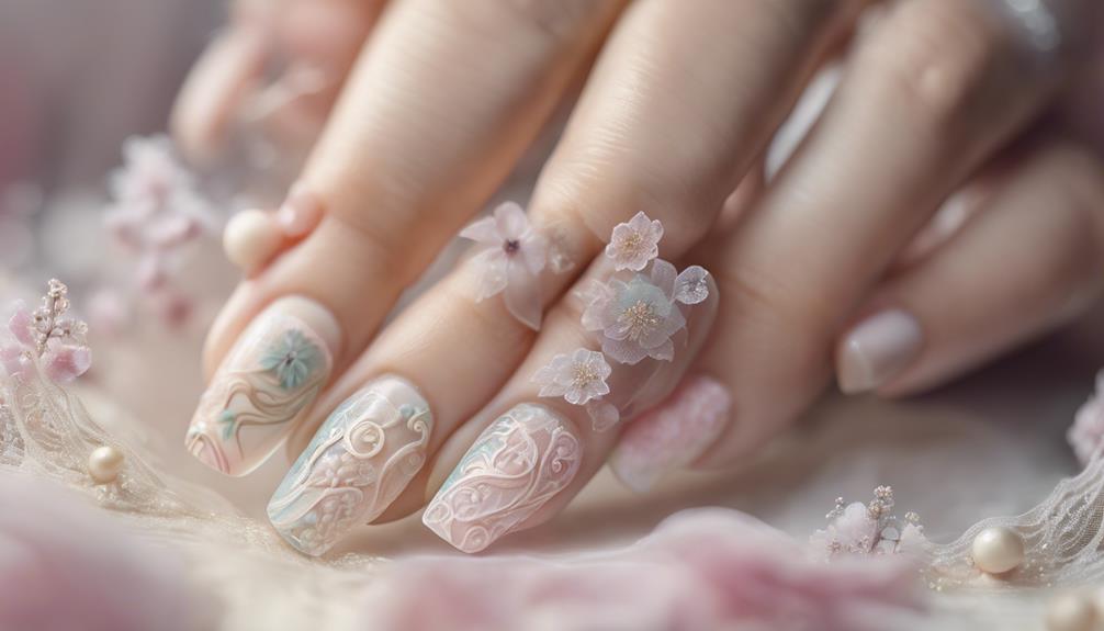 intricate lace nail design