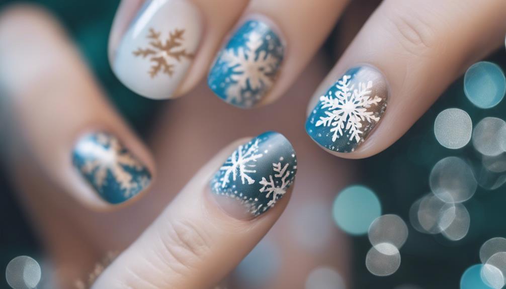 intricate snowflake nail art
