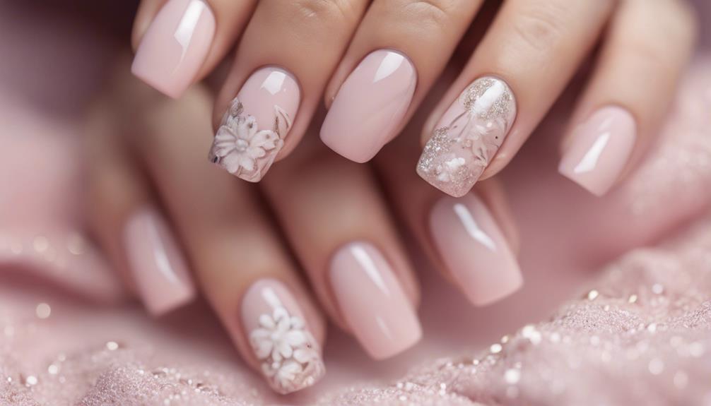 light pink nail art