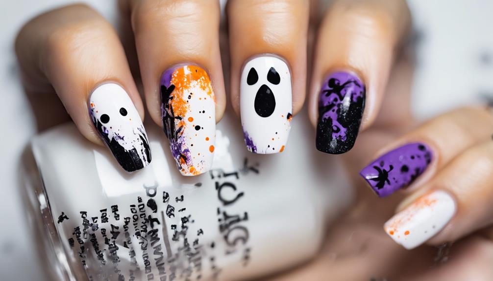 manicured nails with blood splatter