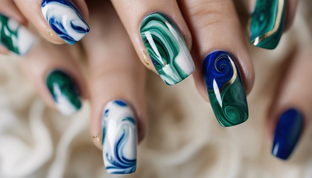 marble nail art design