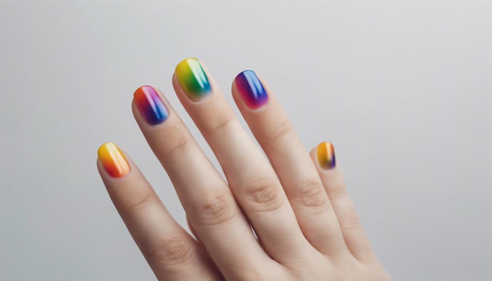 mini rainbow nail art