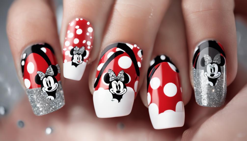 minnie mouse nail art