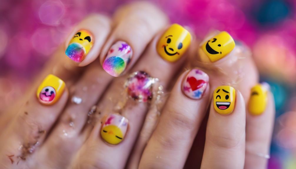 nail art with emojis