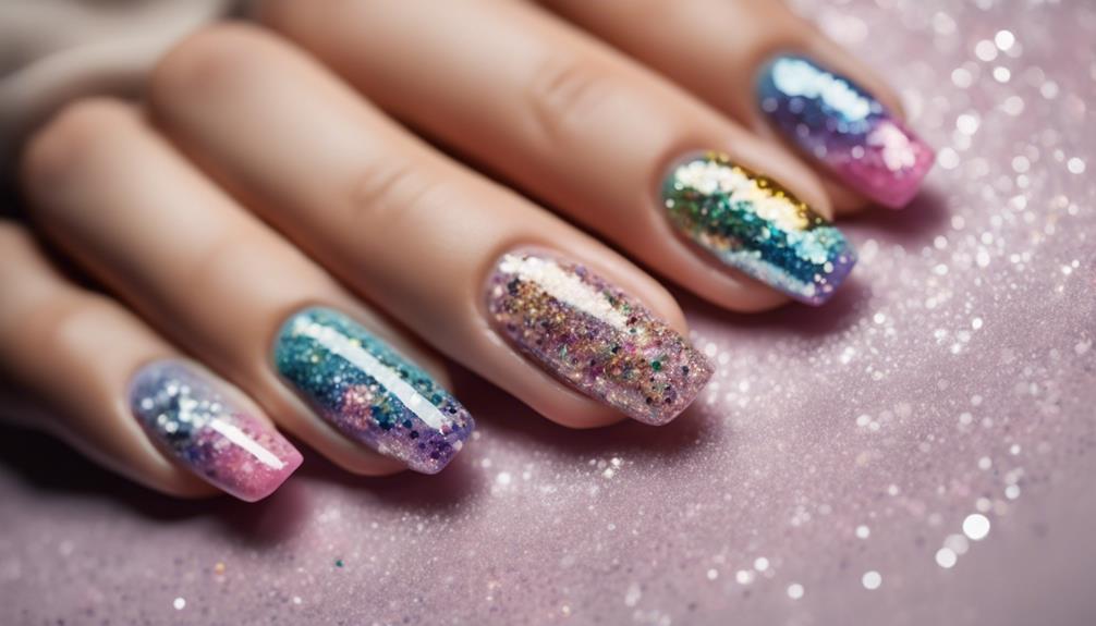 nail art with sparkle