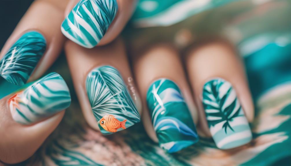 ocean inspired nail art design