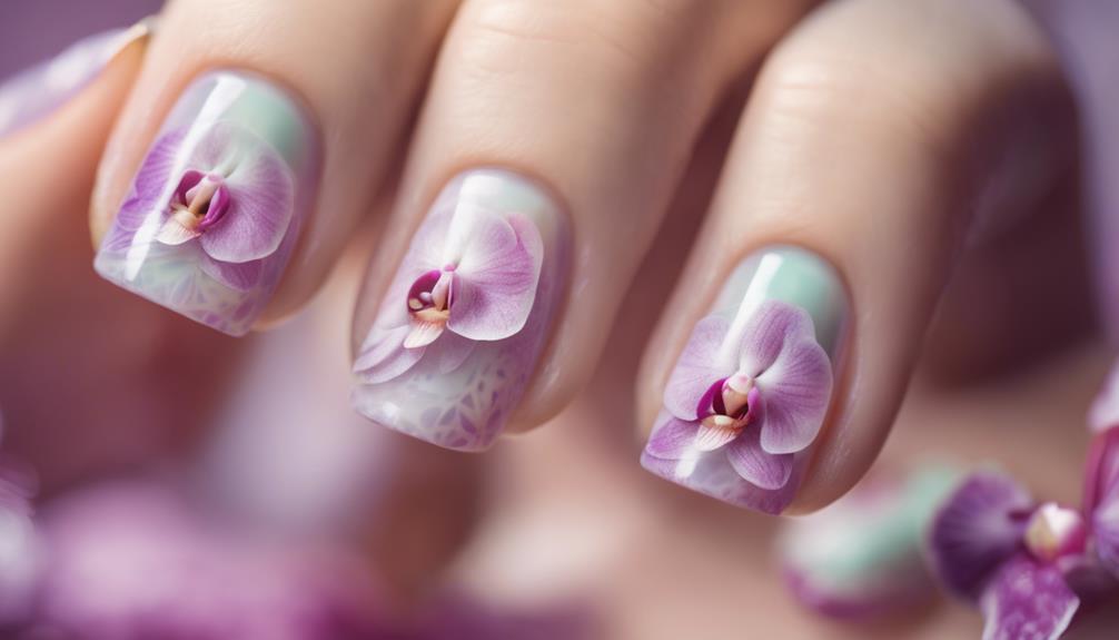 orchid inspired nail art