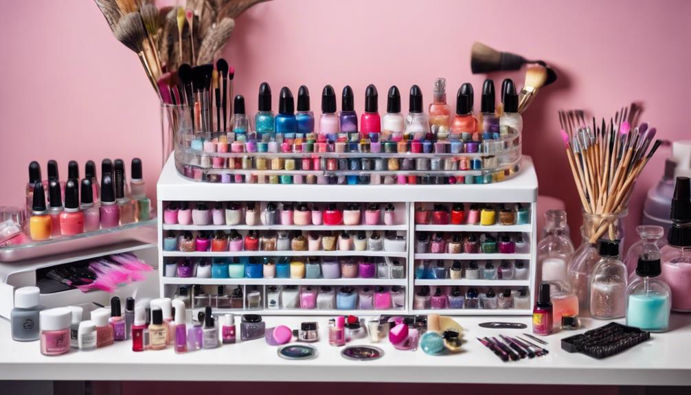 organize nail art supplies