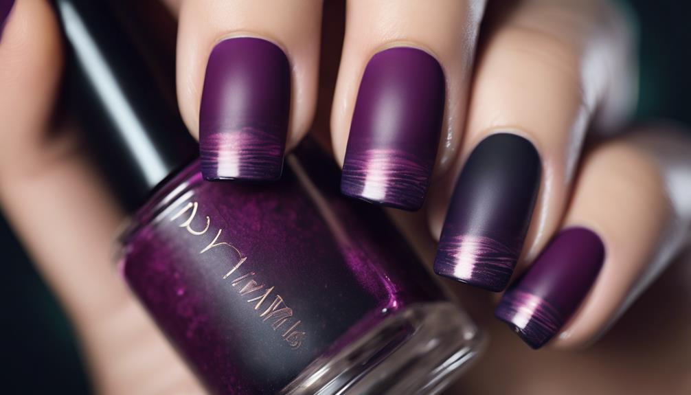 plum manicure with sheen