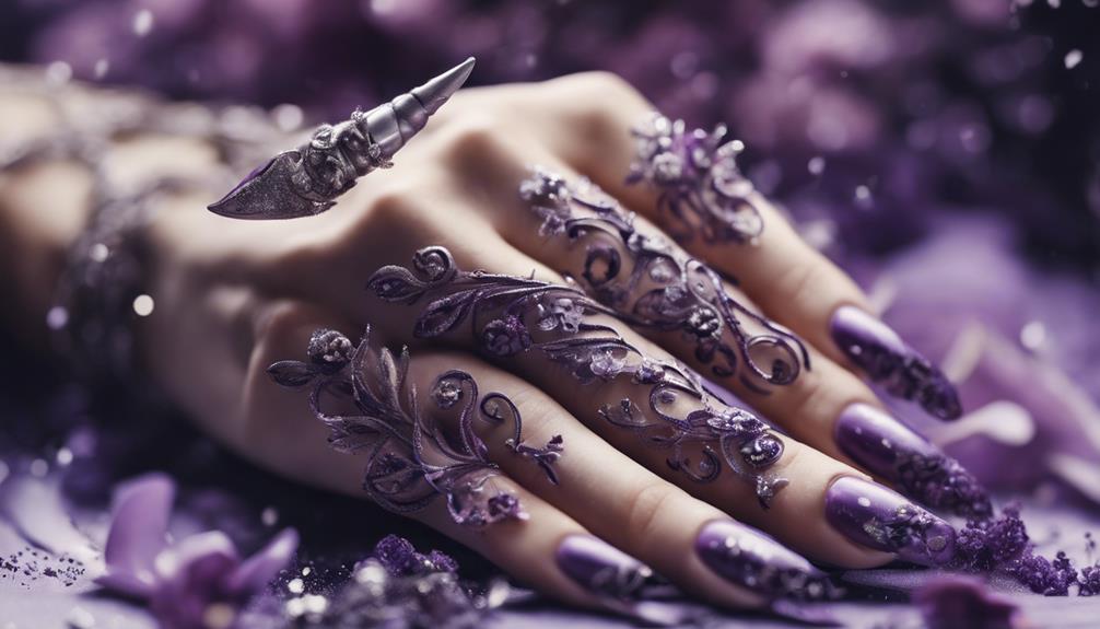 purple flowers glisten gracefully