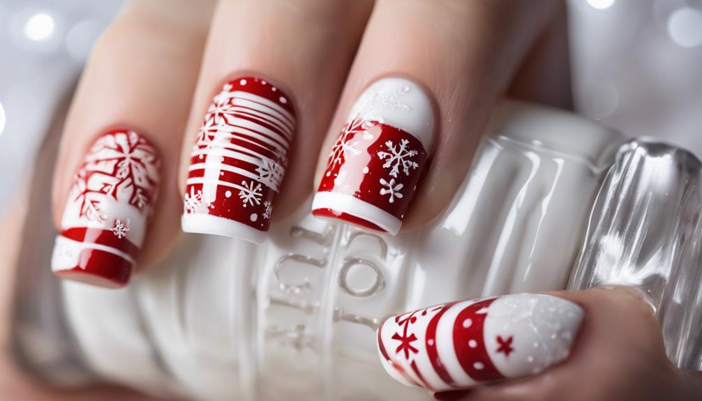 red and white nails