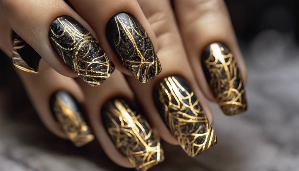 shimmering golden leaf details