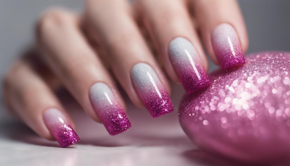 shimmering pink glitter ombre