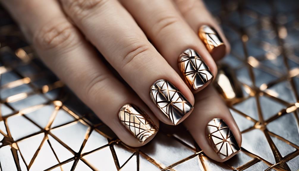 shiny geometric metal shapes