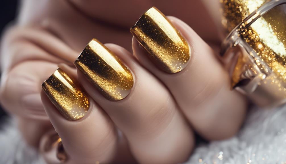 shiny gold nail polish