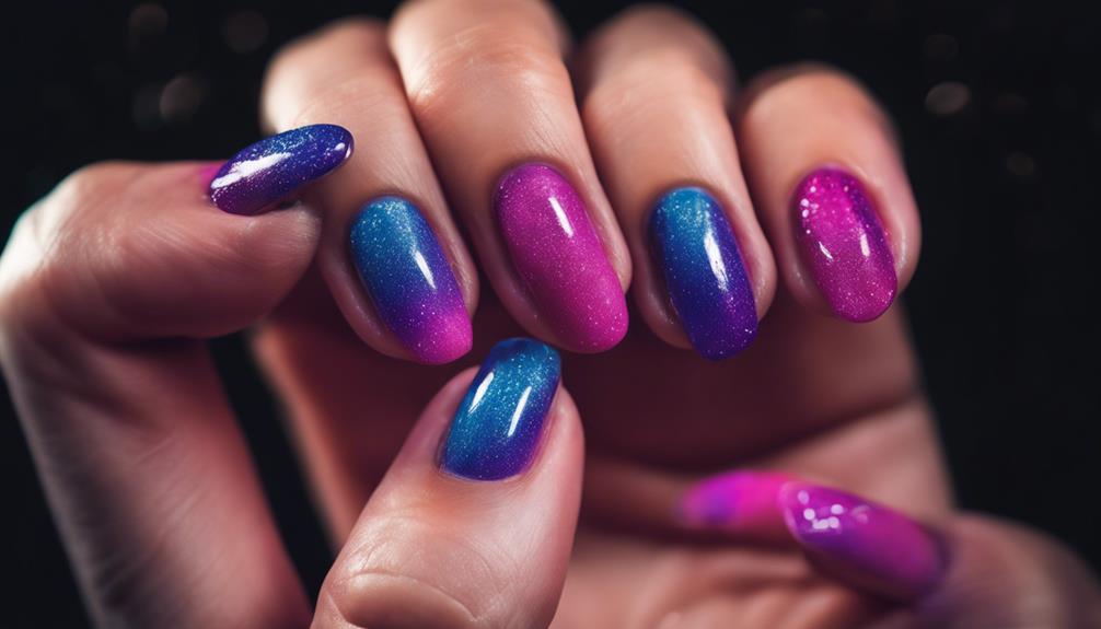 shiny gradient nail design